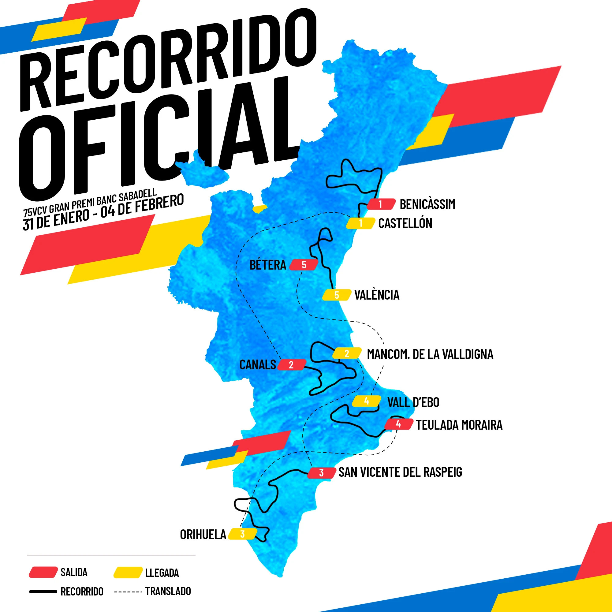  Image of the official route of the Gran Premio cycling round in Valencia.