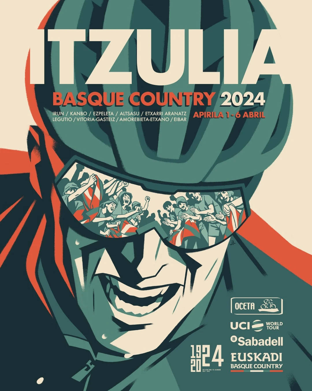 Imatge del cartell de la Itzulia Basque Country, la volta ciclista al País Basc de 2024.