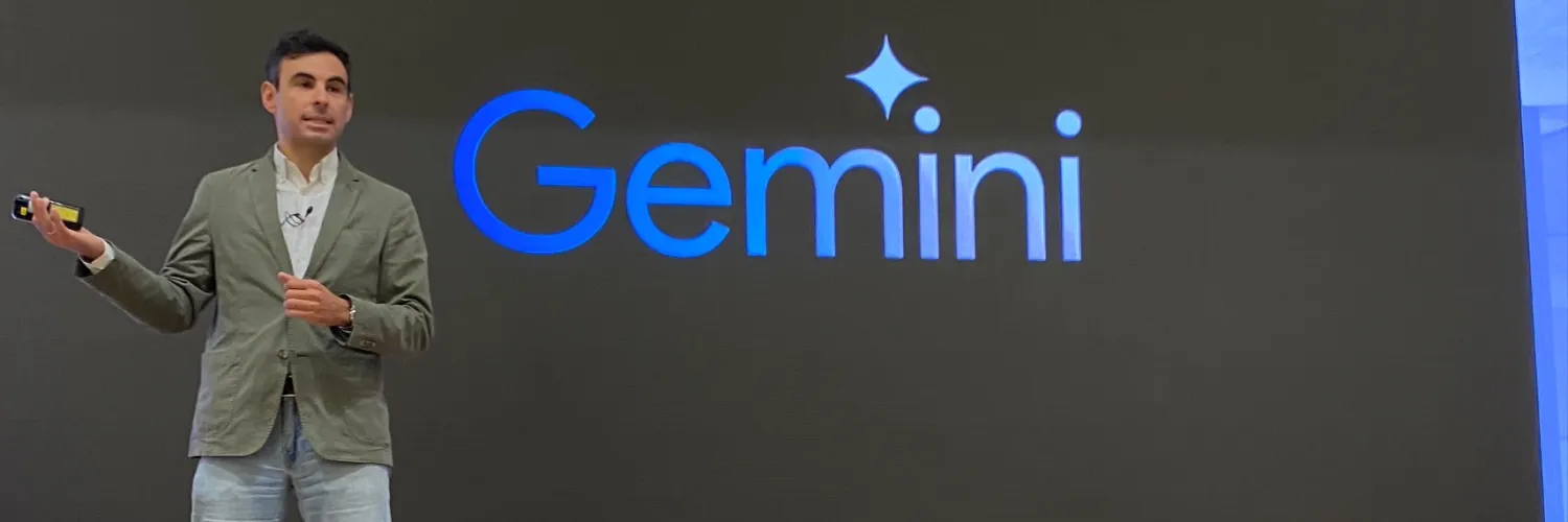 Imatge sobre una xerrada de la Intel·ligència Artificial Gemini, enfocada a empreses.