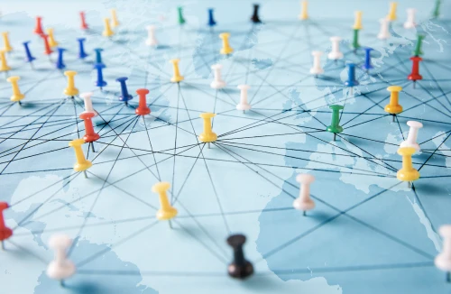 Image showing all the markets in a company's internationalisation process.