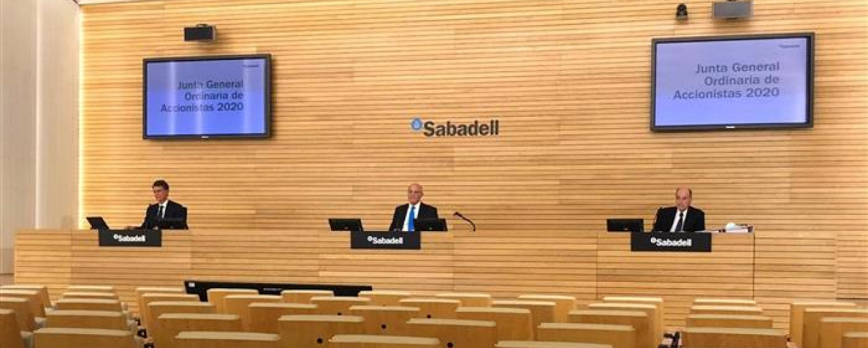 Image of Banco Sabadell's 2020 Annual General Meeting of Shareholders.