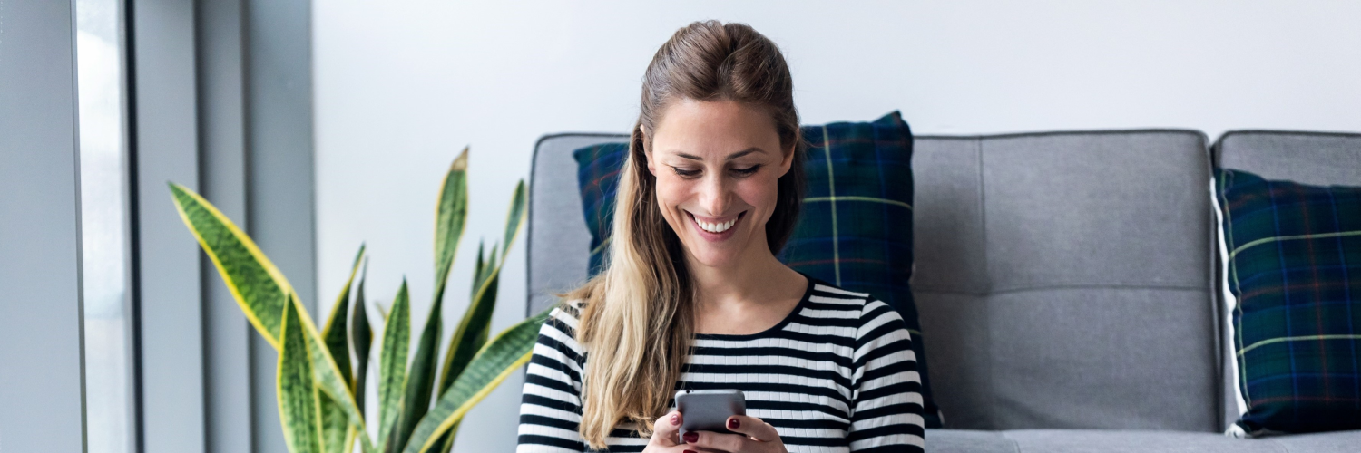 Image of a woman paying municipal taxes online