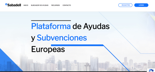 Imagen de la plataforma de ayudas y subvenciones de Banco Sabadell